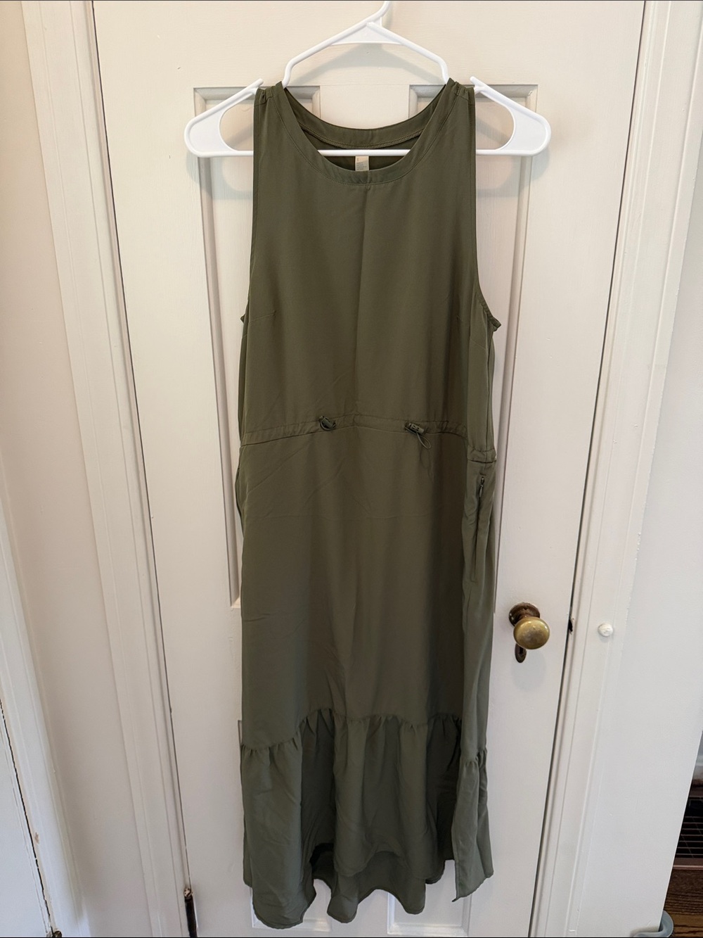 Zella Olive Green Sleeveless Maxi Dress